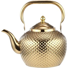 SANQIAHOME 1500ml teapot with Infuser stainless steel Water Boilers lifting handle Tea Maker Water Kettle for Induction/Gas gold