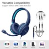 SIMOLIO Wired Headphones for School with Microphone, Stereo Kids Headphone