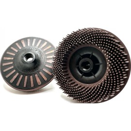 Pro-Graad 4-1/2” x 5/8”-11 36 Grit Brown Bristle Disc | Ceramic-Aluminum Oxide Abrasive Bristle Disc with 5/8”-11 Fast Change Hub | Remove Coatings Paint Rust Contaminants Weld Burn | Pack of 1