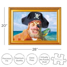AQUARIUS Bob Esponja Painty The Pirate Puzzle de 1000 Piezas (Rompecabezas de 1000 Piezas) – Sin deslumbramiento, Ajuste de precisión, con Licencia Oficial de SongeBob SqaurePants Merchandising y