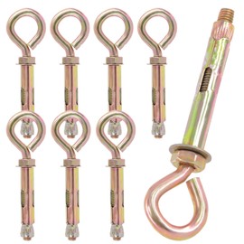 Keadic Eye Bolt in Colored Zinc Plated, Shoulder Eye Bolt, Concrete Brick Expansion Screws Closed Hook Bolts for Wall (M12)
