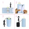 Baby Bottle Warmer Blue Cotton USB Heat Preservation Baby Feeding