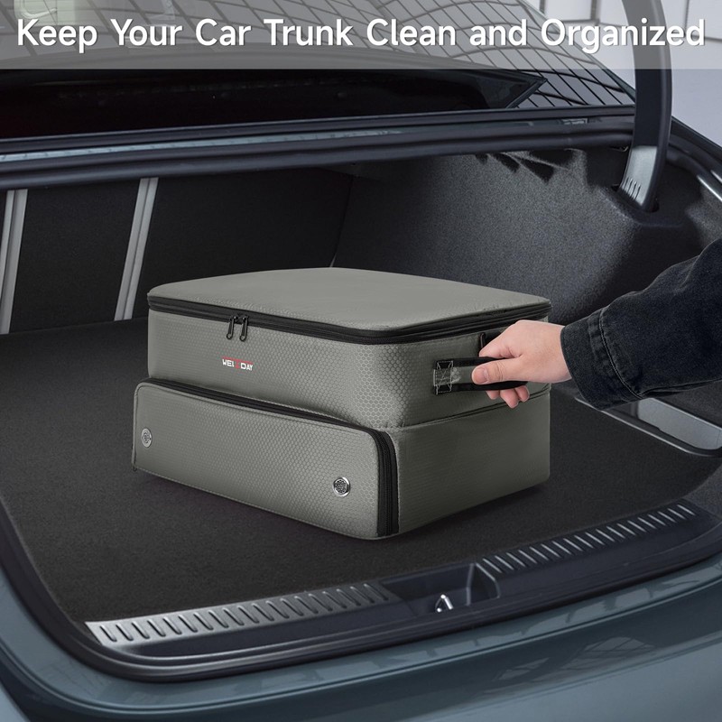 WELIDAY 2 Layer Golf Trunk Organizer, Golf Trunk Locker with