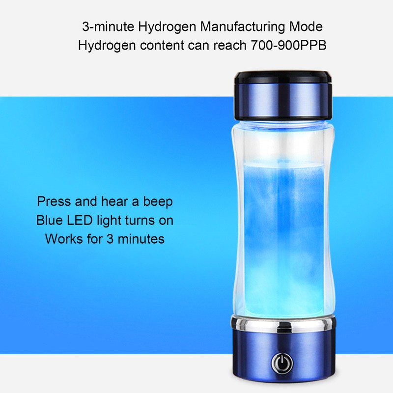 Hydrogen Generator Water Bottle 420ml SPE PEM Technology Water Ionizer