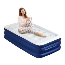 Twin Air Mattress with Built-in Pump Inflatable Mattress for Guests and Home, 17' Camping & Guests Fast & Easy Inflation/Deflation Inflatable Mattress oldable Blow Up Mattress with Storage Bag