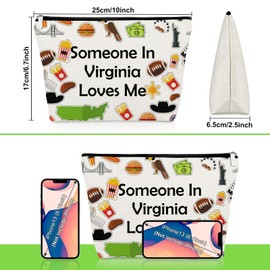 Virginia State Makeup Bag Virginia Gift for Women Long Distance Relationships Gift Travel Souvenir Cosmetic Bag Christmas Vacation Presents for Friend Sister Graduation Cosmetic Pouch Trip Present