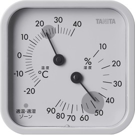 Tanita TT587GY Thermometer/Hygrometer, Warm Gray