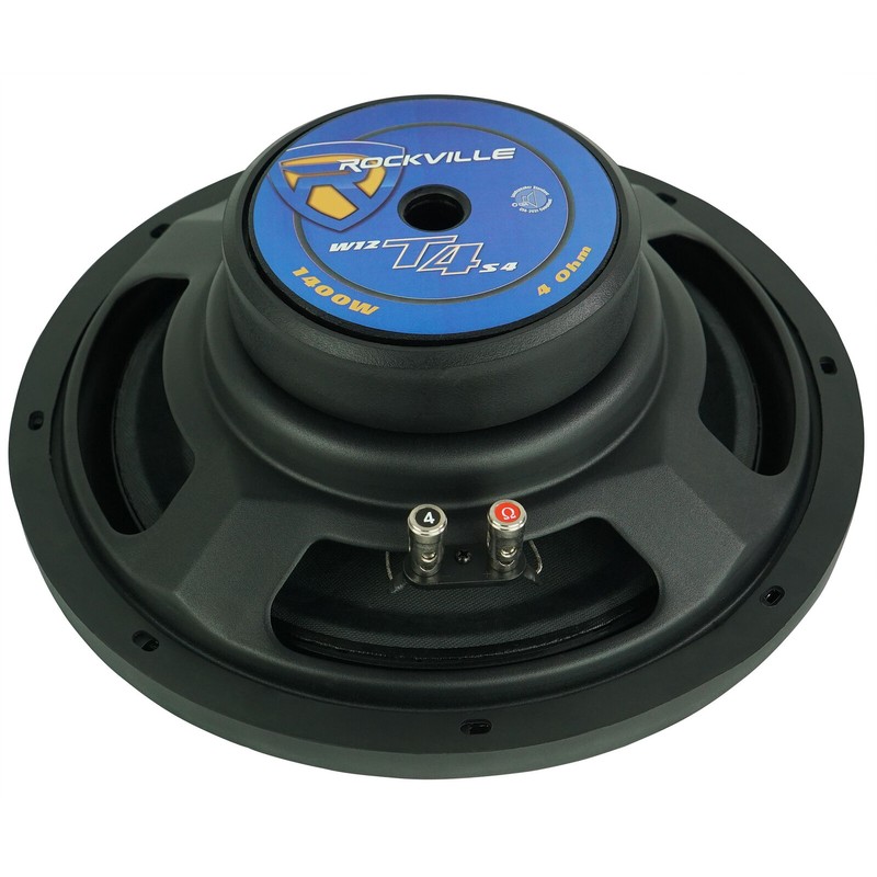 Rockville W12T4S4 12" Shallow 1400w Peak Car Subwoofer Sub 350w