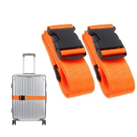 Luggage Straps for Suitcase Heavy Adjustable Suitcase Straps with Quick Release Buckle Suitcase Identifier Bands for Travel Case Non-Slip Travel Belt Travel Accessories (Orange, 2pcs)
