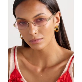 Retro Oval Sunglasses for Women Men, 2025 Trendy Fashion Small Narrow 90s Y2K Sun Glasses Designer Sunnies