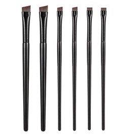 Fengchuang Oblique Eyeliner Brush, Pack of 6 Eye Makeup Tool, A Must for Beauty Lovers (Black)