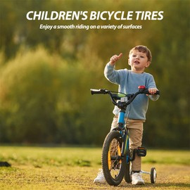 MOHEGIA Kids Bike Tires Replacement Set: 2-Pack 14x2.125 inch (57-264 mm) Folding Bicycle Tires and Pair 14-inch Inner Tubes Schrader Valve with Tire Levers