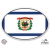 GT Graphics West Virginia State Flag Oval - Vinyl Sticker