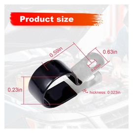 ZIMISI 10PCS 1/4" Brake Line Clip Set, Rubber Cushioned Insulated Tube Galvanized Steel Clamps, Vinyl Coated Cable Clamp Tube Holder, Metal Pipe Clamp Tools for Wire Cord Installation (6MM)