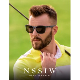 NSSIW Polarized Sunglasses for Men, Upgrade Carbon Fiber Sun Glasses for Men Driving Fishing Golf with UV400 Protection (BLack/Blue)