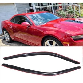 Puermto Sunproof Waterproof Side Window Wind Deflector, 2pcs Protective Replacements Rain Guards Set, Window Visor fit for 2010-2024 Chevy Camaro 92341