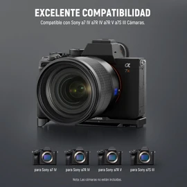 NEEWER A7 IV A7R IV A7R V A7S III Placa Base de Cámara, Placa de Montaje Inferior con Base QR Tipo Arca, 1/4" y 3/8" Rosca, Zapata Fría, Compatible con Sony Alpha dji RS2 RSC2 RS3 Pro Gimbal, CA004B