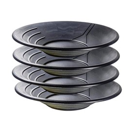 SE 14 Inch Gold Panning Pan - Three Riffles for Easier Mining and Prospecting (10 Pack Black)