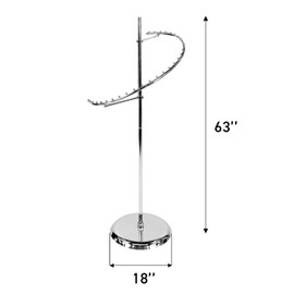 SSWBasics Sleek Chrome Spiral Clothing Rack - 29 Ball Retail Clothing Display Stand - 63"H - Boutique Garment and Accessories Display - Stylish Clothing Display Racks for Retail Stores