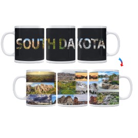 Sunkiss Unlimited Color Changing! State Landscapes ThermoH Exray Ceramic Coffee Mugs (State of South Dakota)