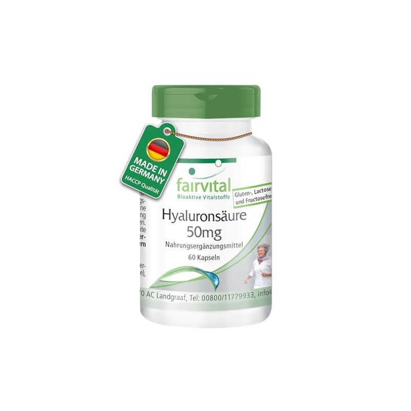 Hyaluronic Acid 50 mg - Vegan - 60 Capsules