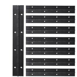 ASMJMJ 8Inch Black Continuous & Piano Hinge,8PCS Heavy Duty Stainless Steel Piano Hinge with Hole, 0.04" Thickness/1.2" Open Width Continuous Hinge for Folding Cabinet Door Butt Hinge