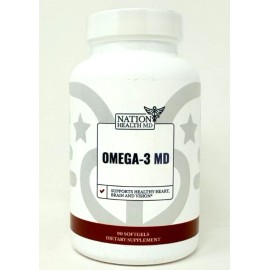 Nation Health MD Omega-3 - Heart, Brain, Vision Supplement, 90 Softgels