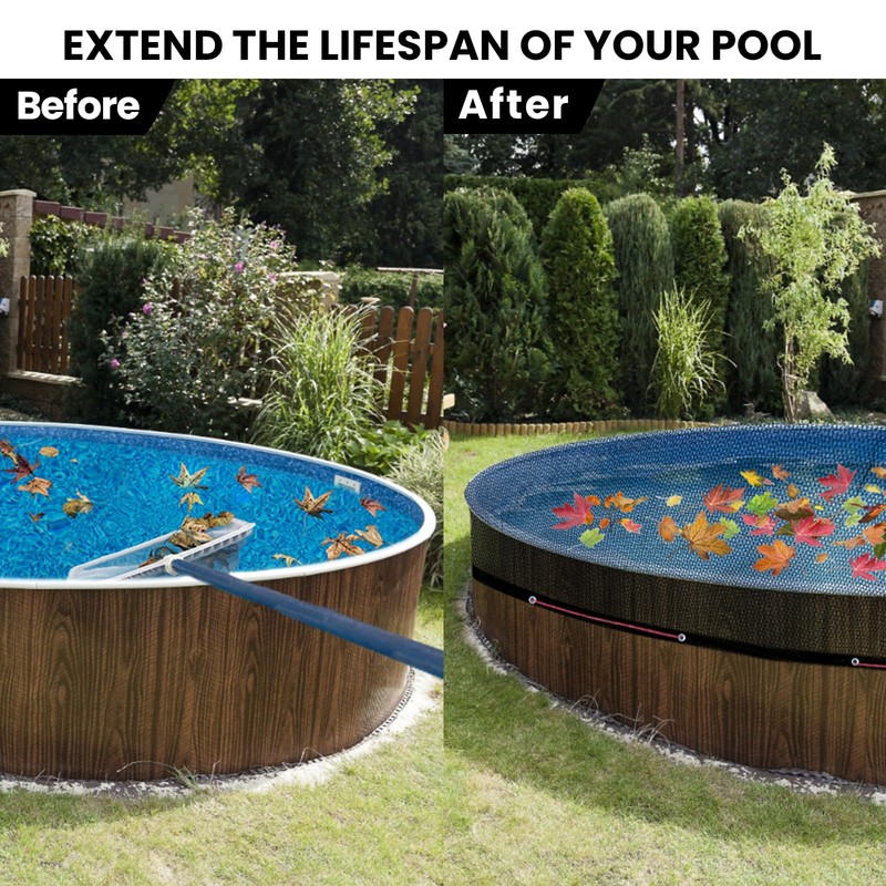 Waterproof Winter Pool Cover, Multifunctional Round Tarp for Above Ground