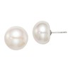 925 Sterling Silver 12mm White Freshwater Cultured Button Pearl Stud