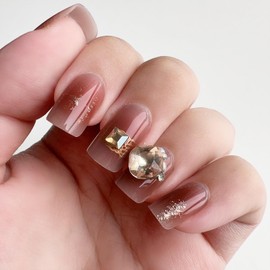 Miloilo Square Ombre Press On Nails Medium - Fall Press On Nails with Nail Glue, Stick On Nails in 15 Sizes - 30 Reusable Fake Nails Kit, Rouge Ripple