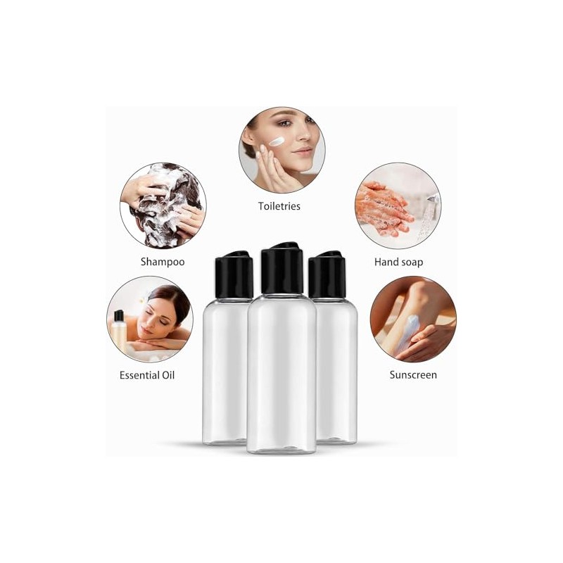 Set de Viaje 5 Botellas Portátiles para Champú, 100ml