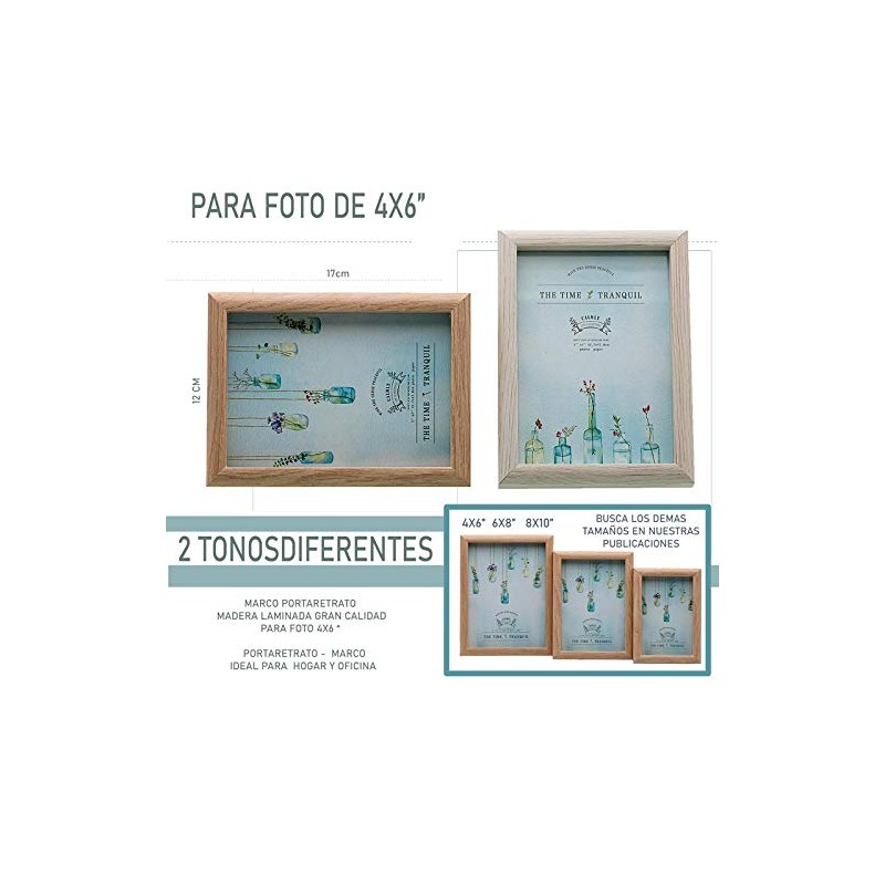 MODERNO PORTARETRATO DE MADERA HW206 MDF LAMINADA 3 TAMAÑOS DIFERENTES