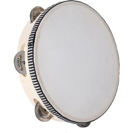 Pandereta para Niños, Pandereta de Mano de 8 Pulgadas con Tambor de Percusión de Jingles de Metal, Instrumento de Mano Divertido y Sencillo para Niños y Adultos, Fiestas, Danza, Conciertos