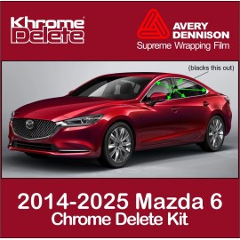 Avery Supreme Wrap Chrome Delete Vinyl fitting the 2014-2025 Mazda 6 4dr Chrome Trim (Glossy Black)
