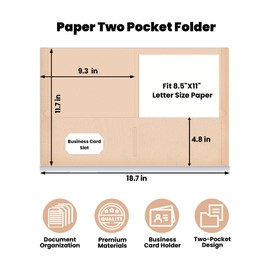 SUNEE Folders with Pockets (25 Pack, Earthy Orange), 2 Pocket Folders Fit Letter Size Paper, Paper File Folder for School Office Home Business, Textured Paper