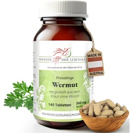 Wormwood Tablets 360mg | 140 Vegan Tablets | Artemisia Absinthium | Digestive & Well-Being Support