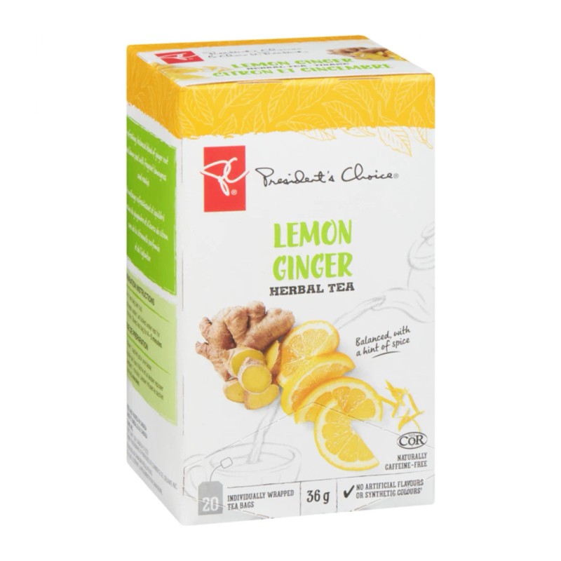 Loblaws Inc. President's Choice Lemon Ginger Herbal Tea, 20ct, 40g/1.4