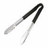 Stainless Steel Tongs, 30cm, Black, Scalloped, Multipurpose
