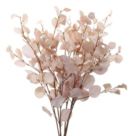 FuleHouzz 3 PCS Artificial Eucalyptus Stems Long 33" Fake Eucalyptus Leaves Branches for Vase Home Wedding Party Decorations, Light Purple
