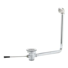 T&S Brass B-3960-01-XS Waste Drain Valve, Short Lever Handle, 3" x 2" with Overflow and 1-1/2" Adapter