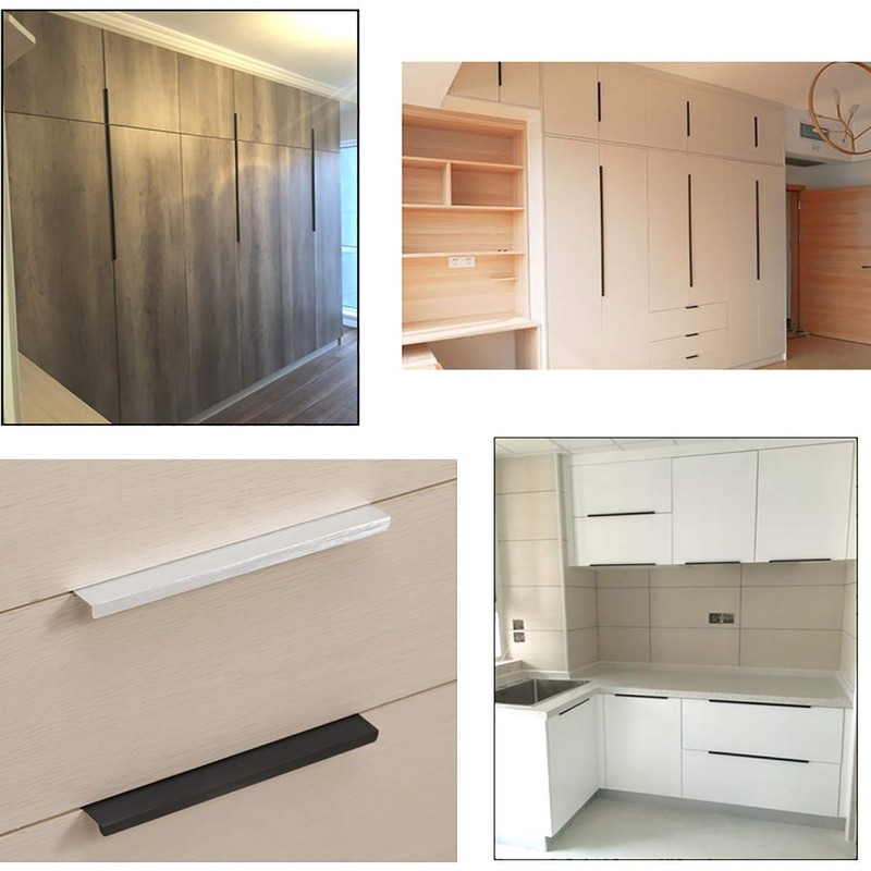 LC LICTOP 9.84 Inch Silver Finger Pulls for Cabinet 4Pcs,