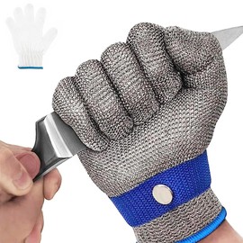 RETON-PPE Cut Resistant Gloves, Food Grade Stainless Steel Metal Glove,Safety Work Gloves for Kitchen Meat Cutting Oyster Shucking (S)