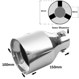 Rumplex Exhaust Trim Round Stainless Steel Sports Exhaust Tailpipe End Pipe Trim Exhaust Tips Tailpipe Trim Silencer Tip Universal Exhaust Pipe Chrome Rustproof