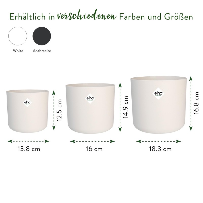 elho B.for Soft Round - Flower Pot for Indoor Use