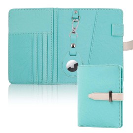 Deziliao Passport wallets, Mulit-purpose RFID Blocking Passport Holder AirTag Wallet, Travel Wallet（Blue-white）