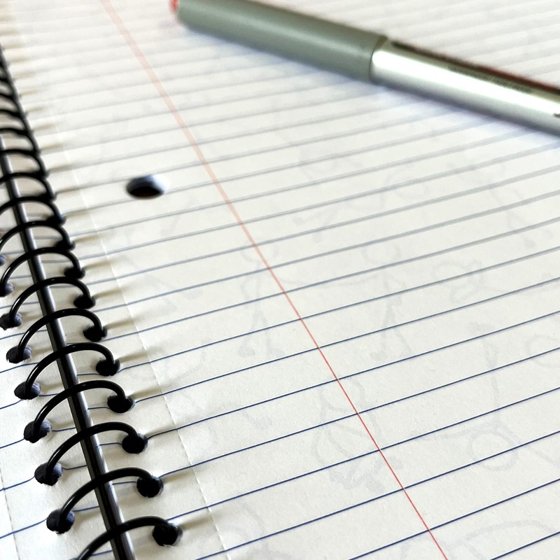 DoodleWrite Wide Ruled Wirebound Spiral Notebook, Includes Doodle Prompts to