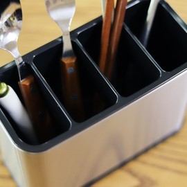 Bonita Steel Cutlery Holder Cutlery Box Cutlery Rack Cutlery Organizer Stainless Steel Cutlery Holder / 보니따 스틸 수저통 수저함 수저꽂이 수저정리 스텐수저통
