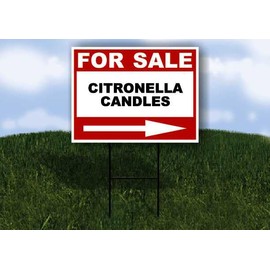 CITRONELLA CANDLES For Sale White Red Black Right Arrow 1 Single Sided 18x24 in Yard Road Sign w/Stand