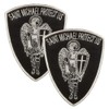Saint Michael Protect US,2 Pcs Funny Tactical Christian Archangel Cross