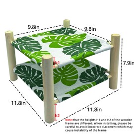 Tfwadmx Bearded Dragon Bed Double-Layer Wood Reptile Lizard Lounger Sleeping Hammock Tank Habitat Accessories for Leopard Gecko Snake Lizard or Other Small Animal
